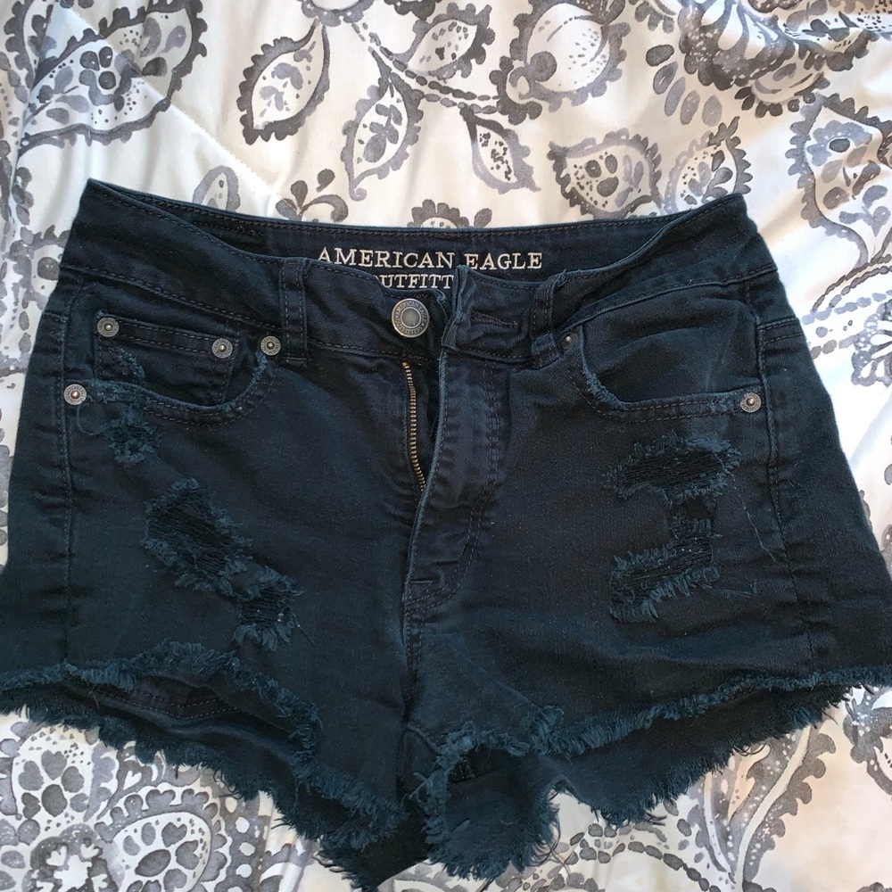 American Eagle Black High Waisted Shorts